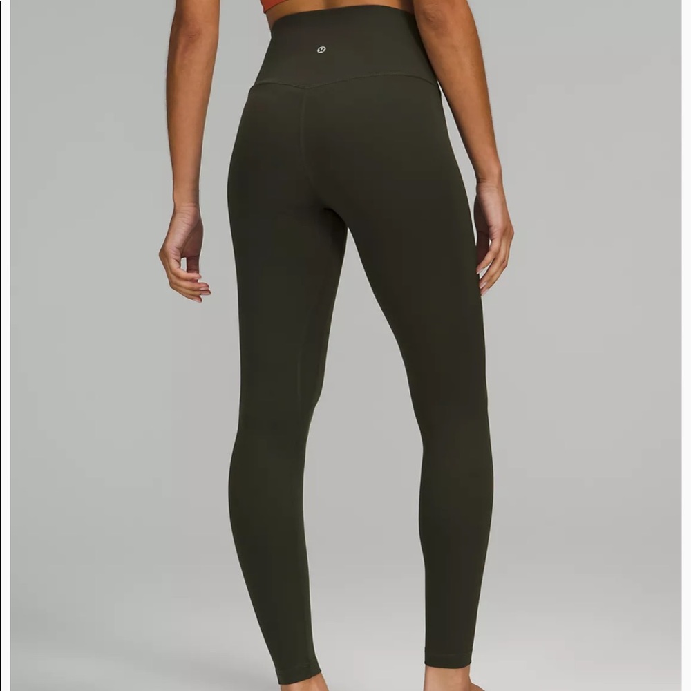 Lululemon align pant, high rise, 25” length, olive green. Like new - Picture 7 of 15